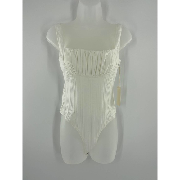 Capulet Mallory Bodysuit Ruching White Sz M - Picture 4 of 4